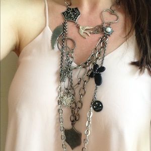 Silver charm necklace